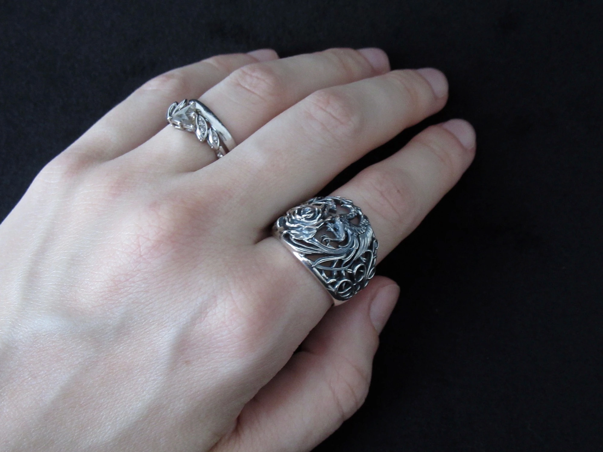 Worn alongside other rings